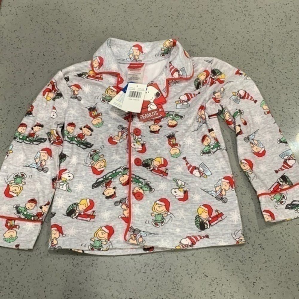 NWT Christmas Peanuts PJ Top